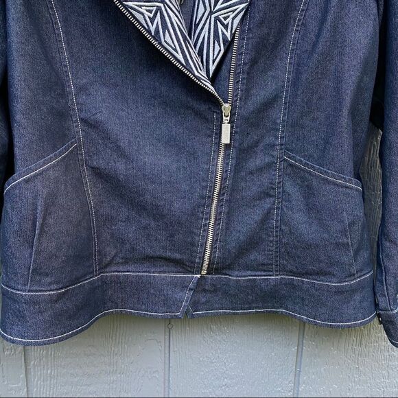 Bob Mackie Wearable Art Pantsuit Jean Jacket - Picture 9 of 16